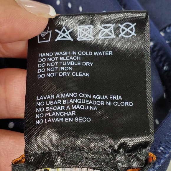 Sunproof by Weatherproof 2 Piece Stripe & Polka Dot Bikini Juniors Size 9 Navy - Picture 10 of 10